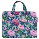 Pink Peonies Watercolor MacBook Pro Double Pocket Laptop Bag View1