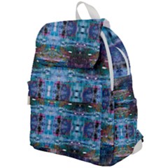 Blue On Turquoise Marbling Top Flap Backpack by kaleidomarblingart