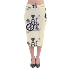 Angels Velvet Midi Pencil Skirt by PollyParadise