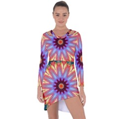 Passion Flower Asymmetric Cut-out Shift Dress by LW323