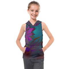 Evening Bloom Kids  Sleeveless Hoodie by LW323