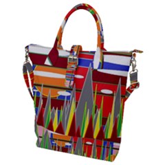 Forrest Sunset Buckle Top Tote Bag by LW323