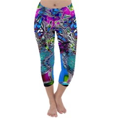 Exotic Flowers In Vase Capri Winter Leggings  by LW323