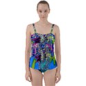 Exotic Flowers in Vase Twist Front Tankini Set View1