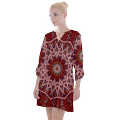 Redyarn Open Neck Shift Dress by LW323