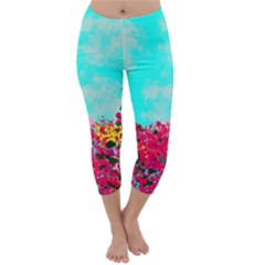 Flowers Capri Winter Leggings  by LW323