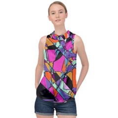 Abstract 2 High Neck Satin Top by LW323