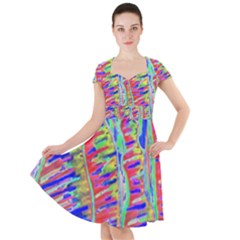 Vibrant-vases Cap Sleeve Midi Dress by LW323