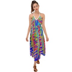 Vibrant-vases Halter Tie Back Dress  by LW323