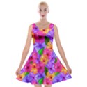 Watercolor Flowers  Multi-colored Bright Flowers Velvet Skater Dress View1