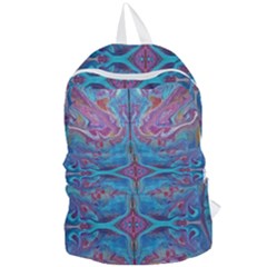 Marbling Turquoise Marbling Foldable Lightweight Backpack by kaleidomarblingart