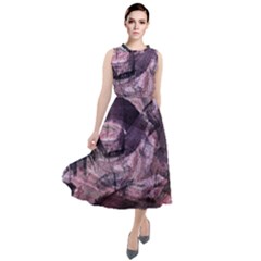  Abstract Marbling Round Neck Boho Dress by kaleidomarblingart