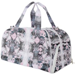 Grey On Pink Marbling Burner Gym Duffel Bag by kaleidomarblingart