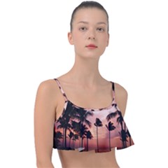 Palm Trees Frill Bikini Top by LW323