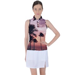 Palm Trees Women s Sleeveless Polo Tee by LW323