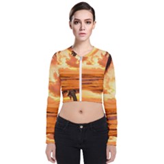 Sunset Beauty Long Sleeve Zip Up Bomber Jacket by LW323