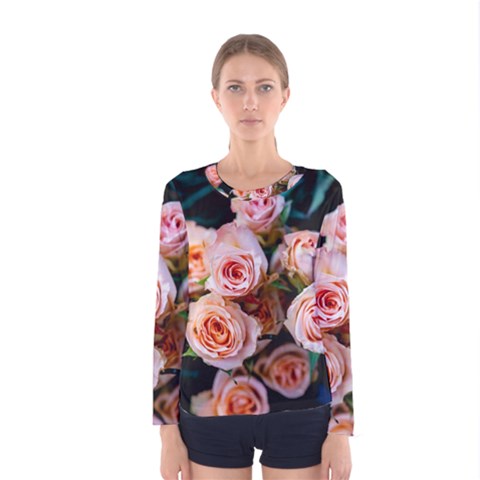 Sweet Roses Women s Long Sleeve Tee by LW323