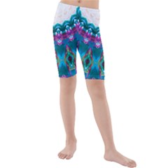 Peacock Kids  Mid Length Swim Shorts by LW323