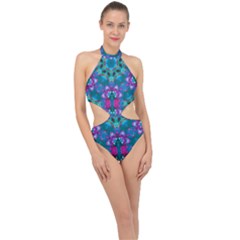 Peacock2 Halter Side Cut Swimsuit by LW323