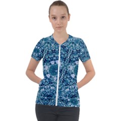 Blue Heavens Short Sleeve Zip Up Jacket by LW323