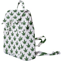 Weed At White, Ganja Leafs Pattern, 420 Hemp Regular Theme Buckle Everyday Backpack by Casemiro