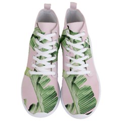 Palm Leaves On Pink Men s Lightweight High Top Sneakers by goljakoff