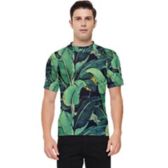 Night Banana Leaves Men s Short Sleeve Rash Guard by goljakoff