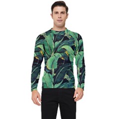 Night Banana Leaves Men s Long Sleeve Rash Guard by goljakoff