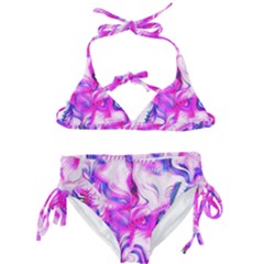 Hot Pink Fuchsia Flower Fantasy  Kids  Classic Bikini Set by CrypticFragmentsDesign