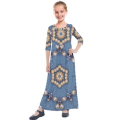 Denimpearls Kids  Quarter Sleeve Maxi Dress by LW323