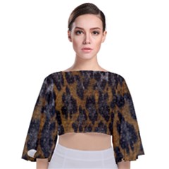 Animalprint Tie Back Butterfly Sleeve Chiffon Top by PollyParadise