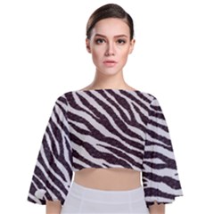 Zebra Tie Back Butterfly Sleeve Chiffon Top by PollyParadise