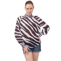 Zebra High Neck Long Sleeve Chiffon Top by PollyParadise