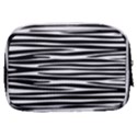 Zebra stripes, black and white asymmetric lines, wildlife pattern Make Up Pouch (Small) View2