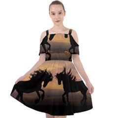 Evening Horses Cut Out Shoulders Chiffon Dress by LW323