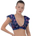 Abstract3 Plunge Frill Sleeve Bikini Top View1