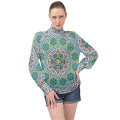 Hawaii High Neck Long Sleeve Chiffon Top by LW323