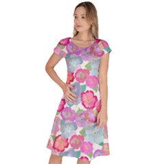 Bright, Joyful Flowers Classic Short Sleeve Dress by SychEva