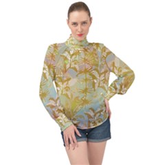 Keydom High Neck Long Sleeve Chiffon Top by PollyParadise