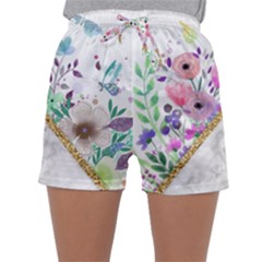 Minimal Gold Marble Bouquet Sleepwear Shorts by gloriasanchez