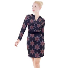 Metatron Cube Button Long Sleeve Dress by gloriasanchez