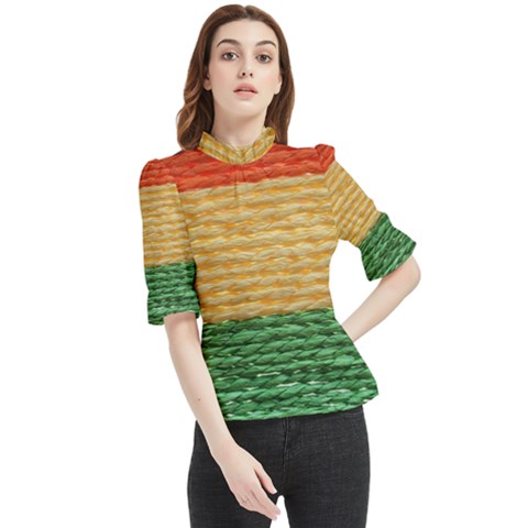 Couleurs Emblématiques Frill Neck Blouse by SoLoJu