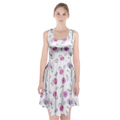 Flowers In One Line Racerback Midi Dress by SychEva