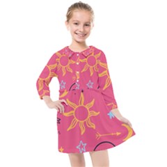 Pattern Mystic Color Kids  Quarter Sleeve Shirt Dress by alllovelyideas