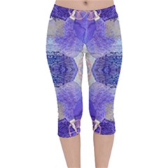 Underwater Vibes Velvet Capri Leggings  by gloriasanchez