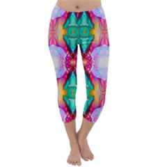 Colorful Abstract Painting E Capri Winter Leggings  by gloriasanchez