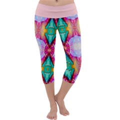 Colorful Abstract Painting E Capri Yoga Leggings by gloriasanchez