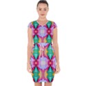 Colorful Abstract Painting E Capsleeve Drawstring Dress  View1