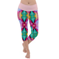 Colorful Abstract Painting E Lightweight Velour Capri Yoga Leggings by gloriasanchez