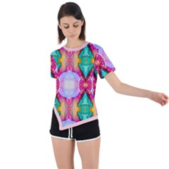 Colorful Abstract Painting E Asymmetrical Short Sleeve Sports Tee by gloriasanchez